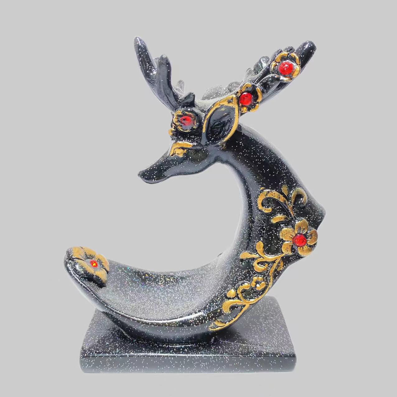 Resin deer head sphere stand