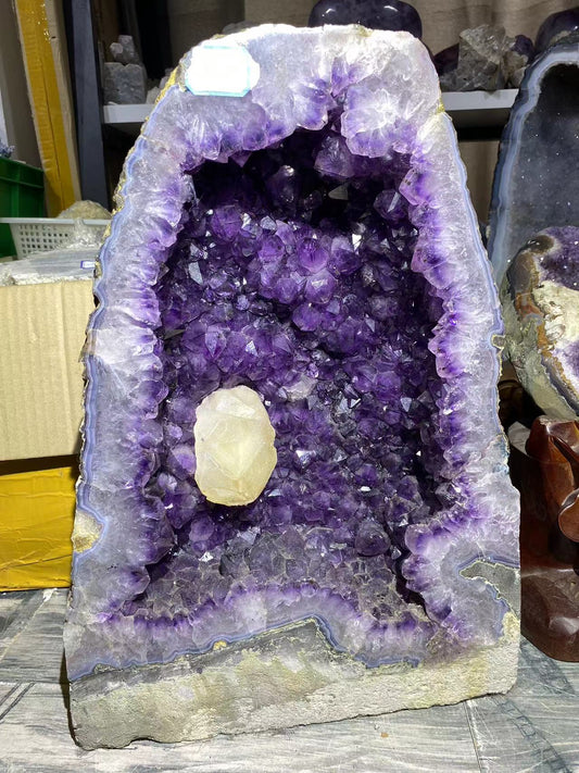 Amethyst Clusters with calcite Freeform#22667