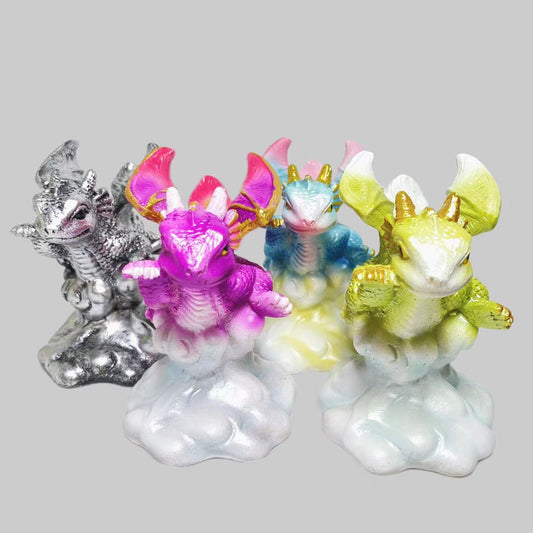 Resin flying dragon baby sphere stand