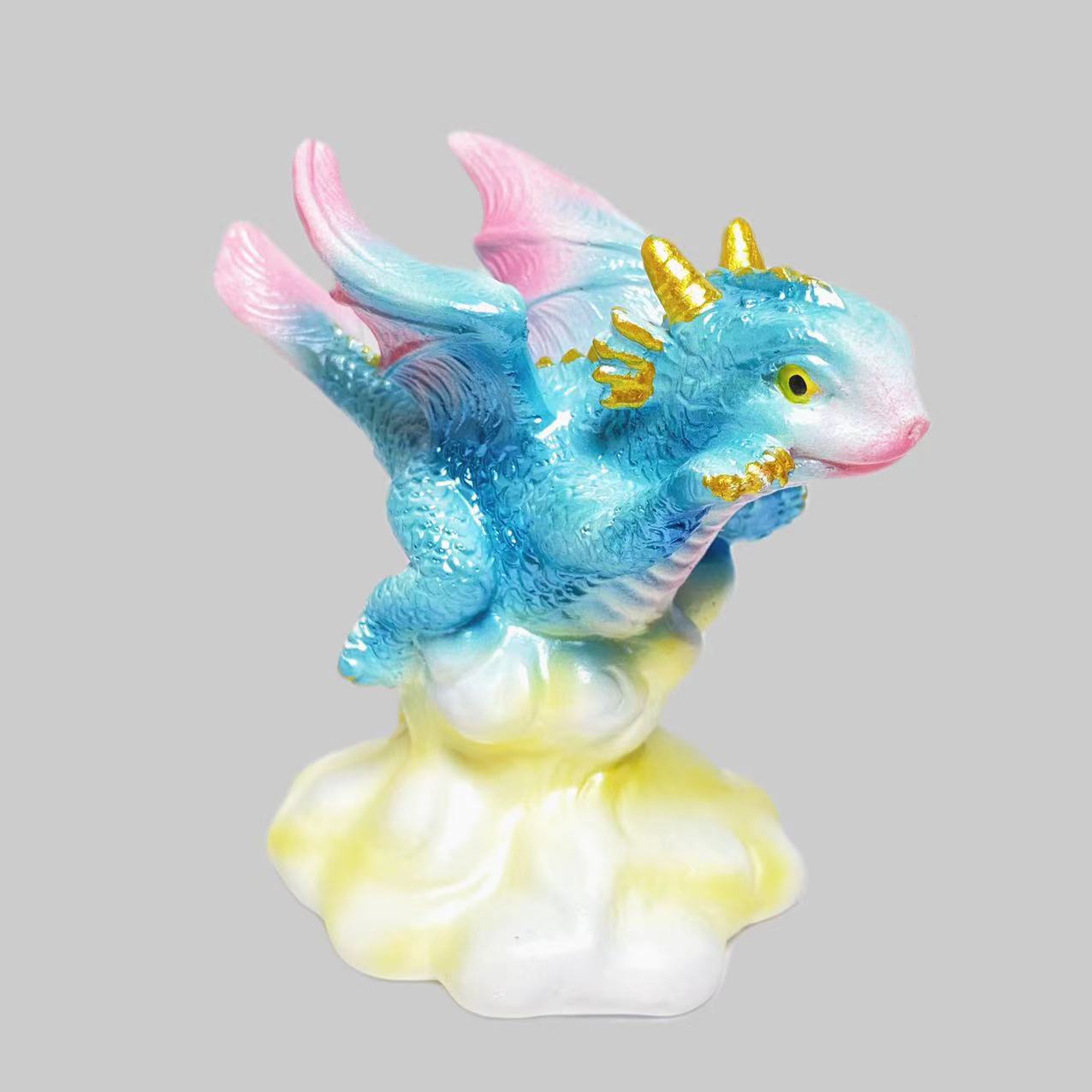 Resin flying dragon baby sphere stand