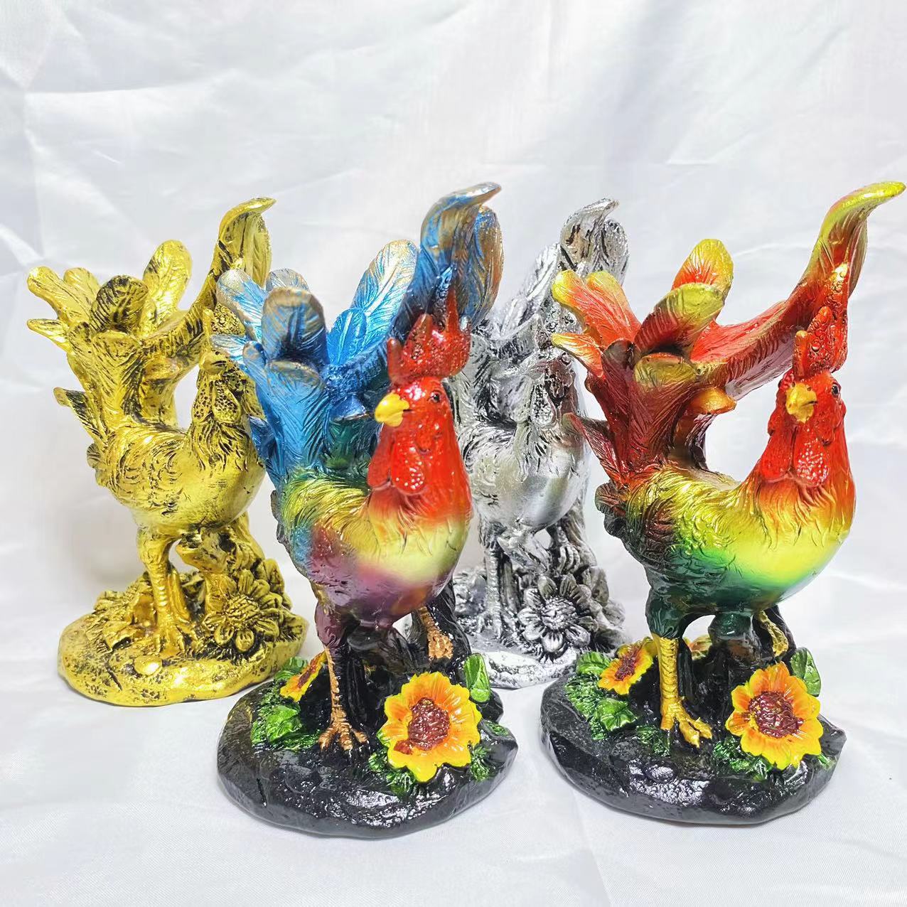 Resin rooster sphere stand