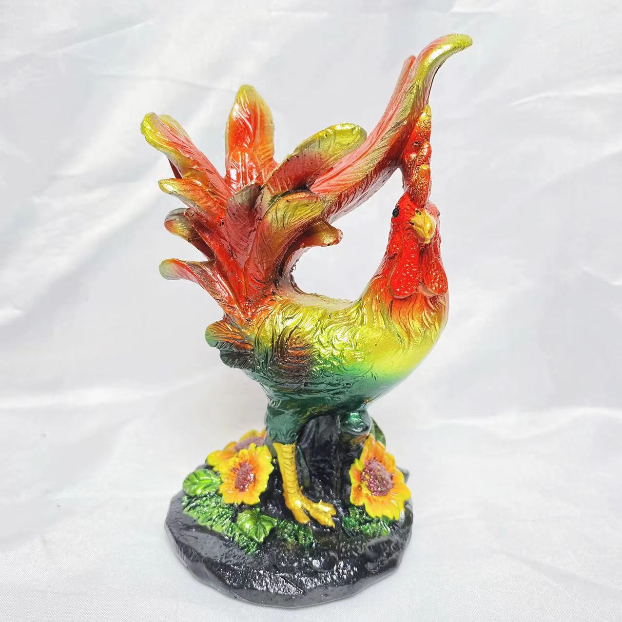 Resin rooster sphere stand