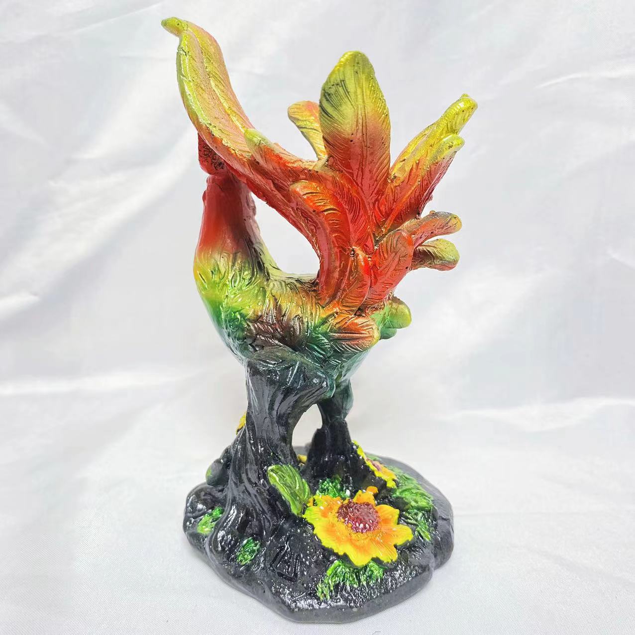 Resin rooster sphere stand