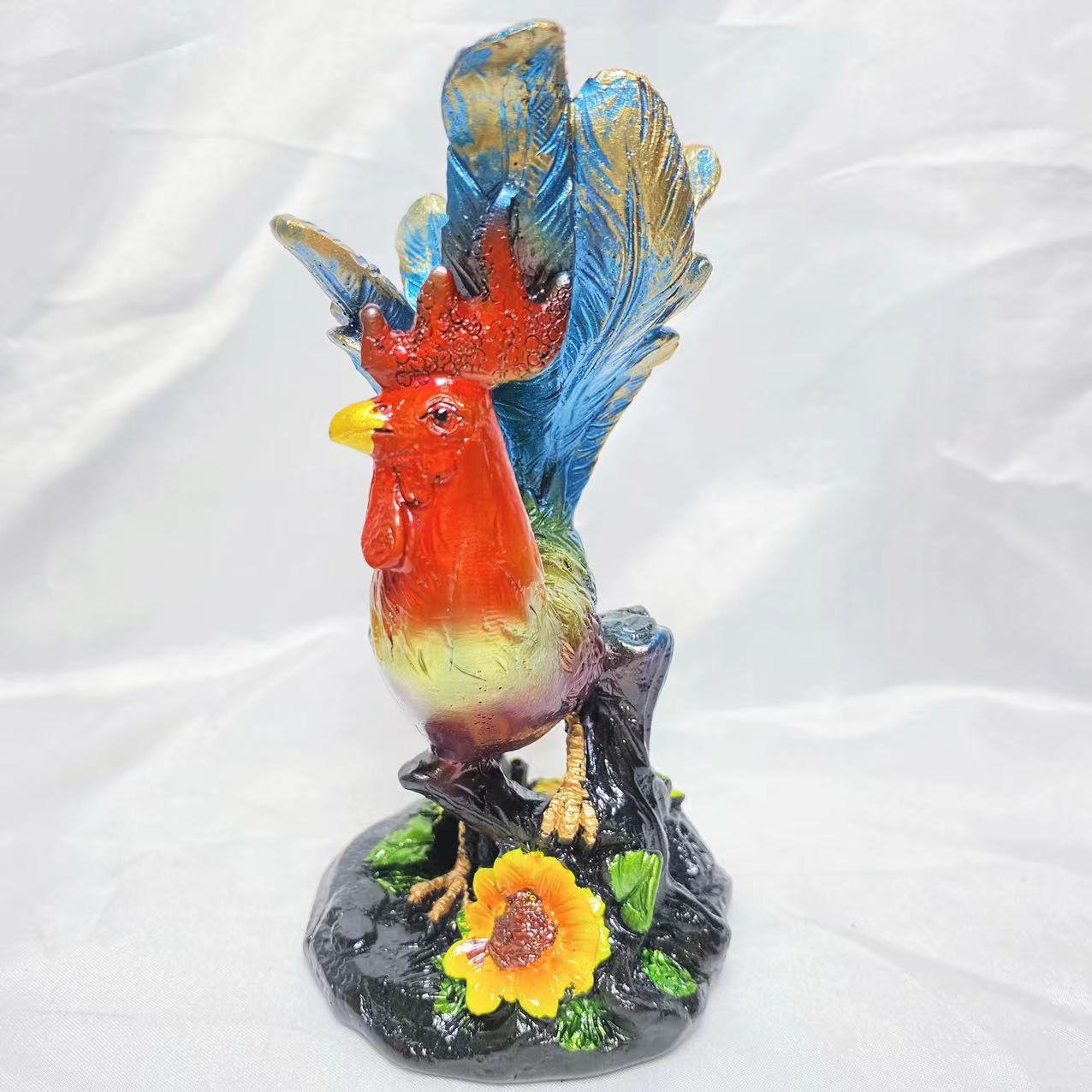 Resin rooster sphere stand