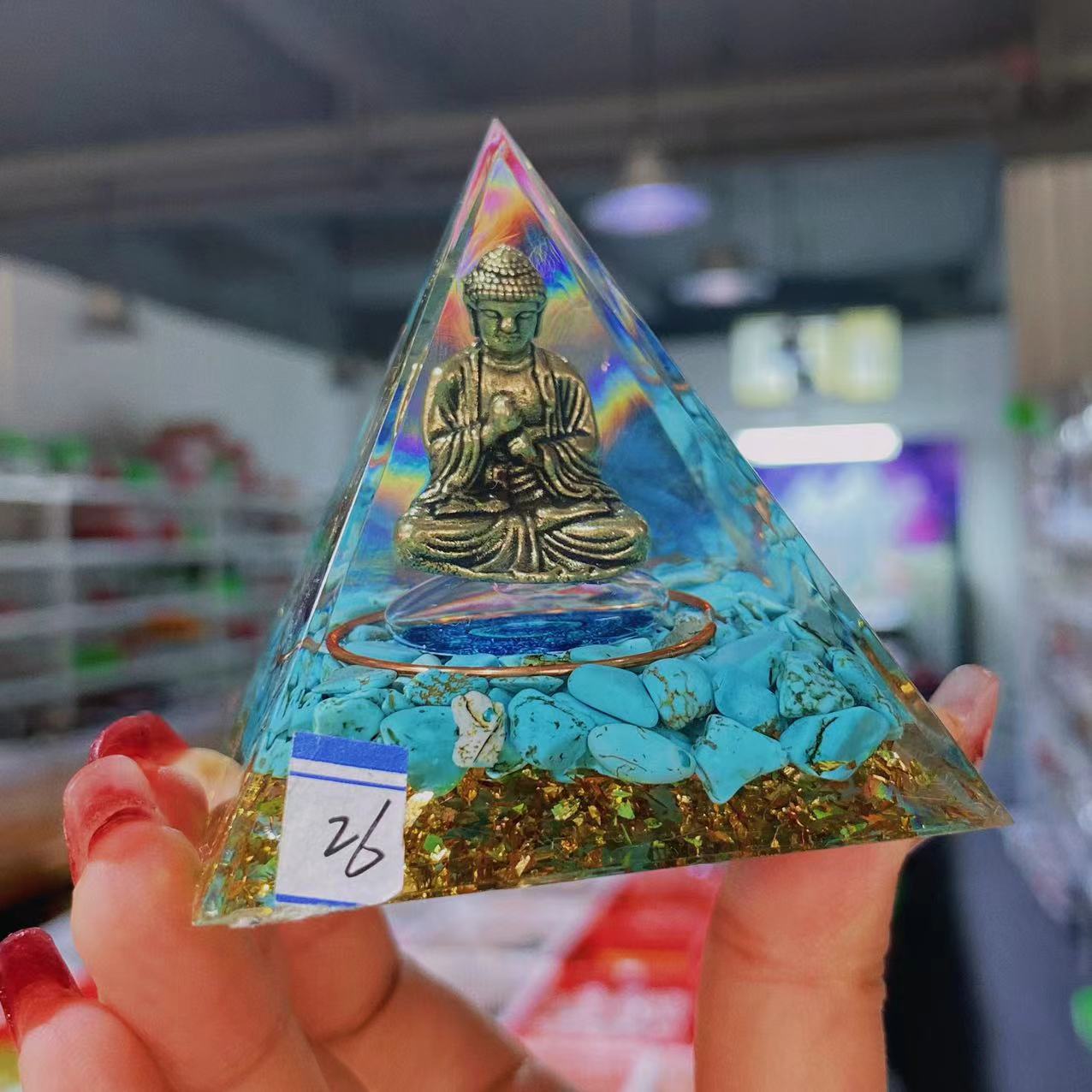 Resin chips orgonite pyramid