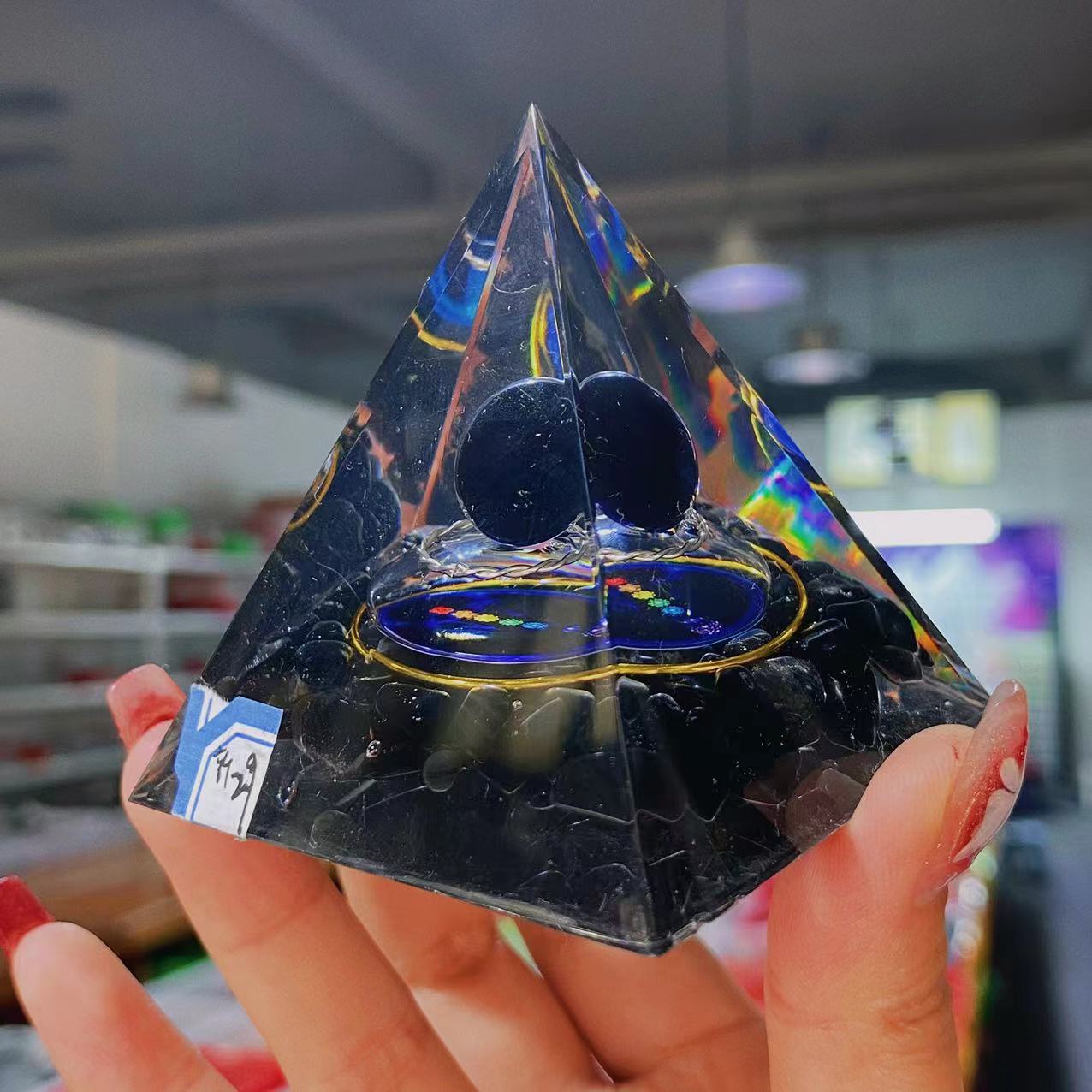Resin chips orgonite pyramid