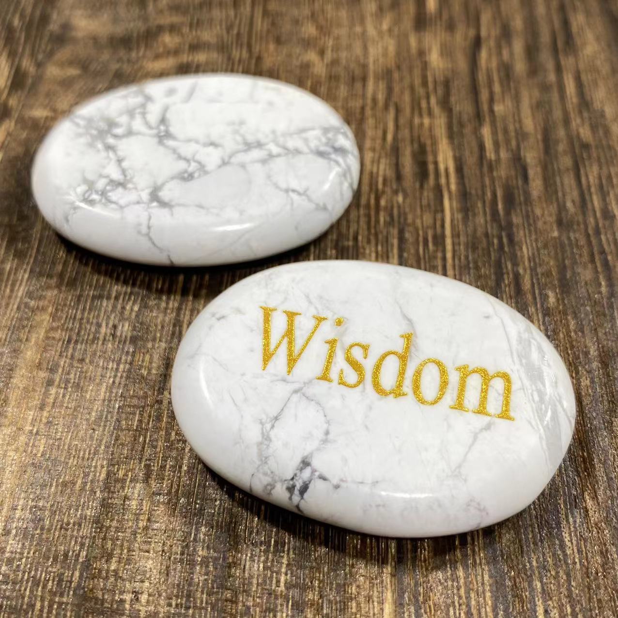 Different materials word oval slab