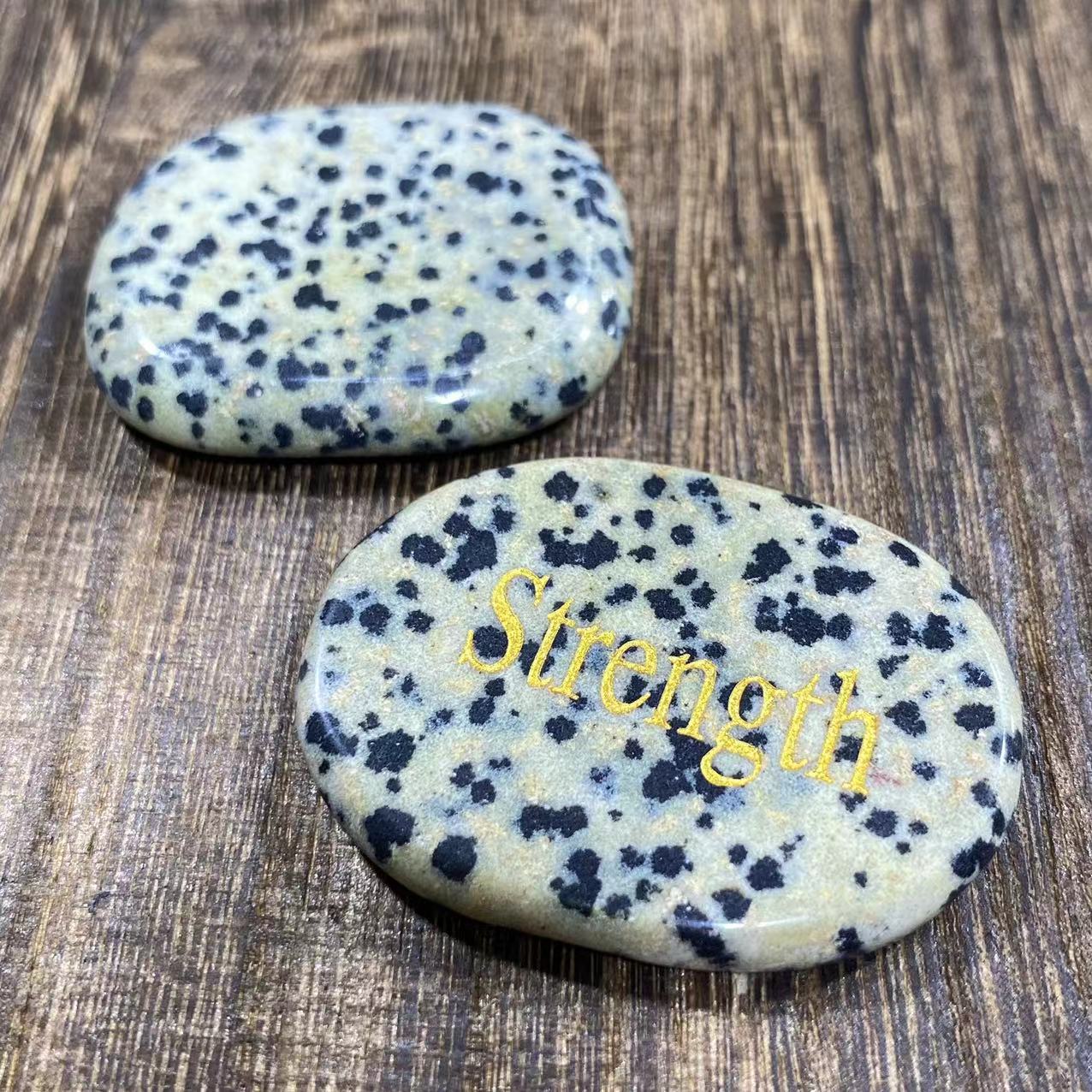 Different materials word oval slab