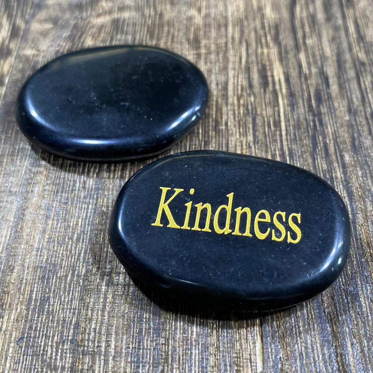 Different materials word oval slab