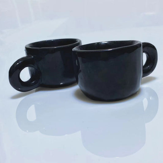 Crystal Black Obsidian teacup
