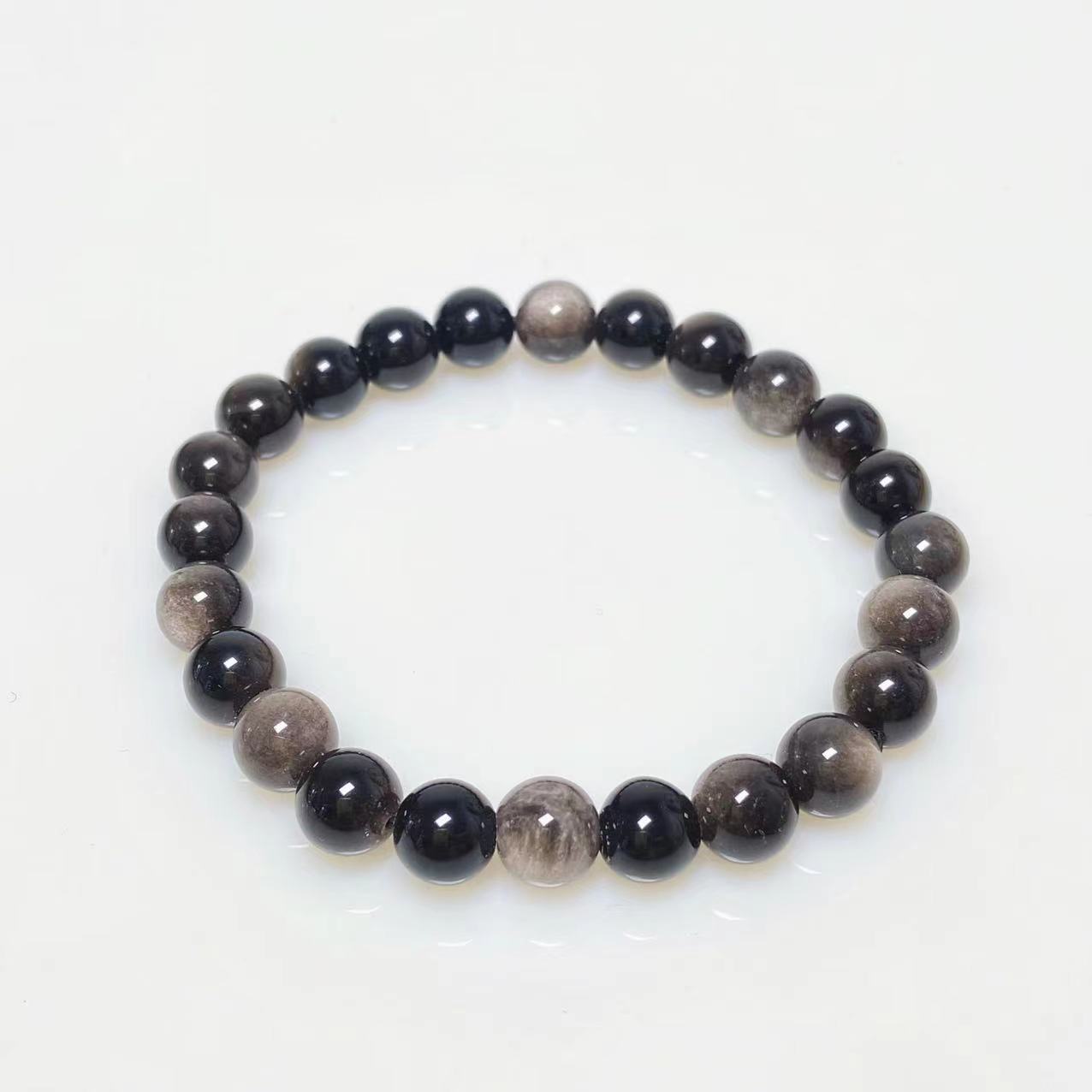 Silver sheen obsidian bracelet
