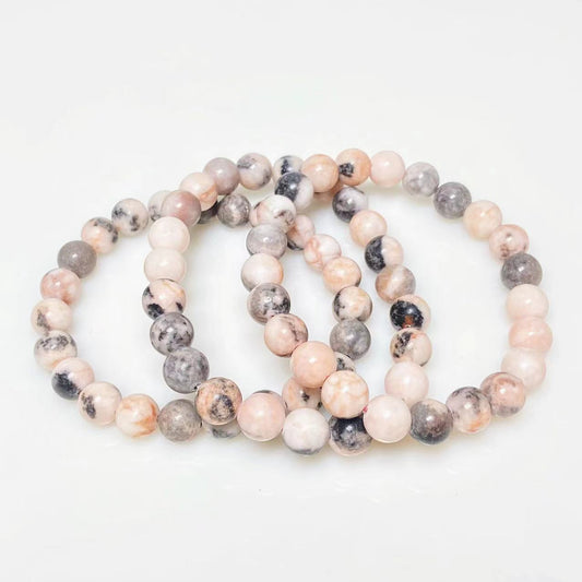 Pink zebra stone bracelet