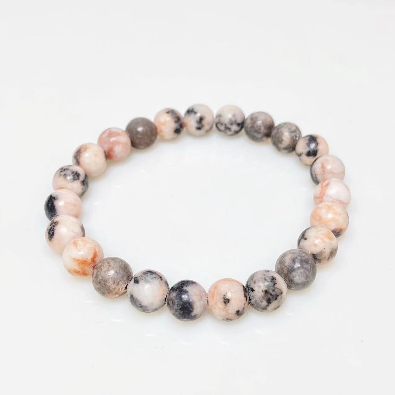 Pink zebra stone bracelet
