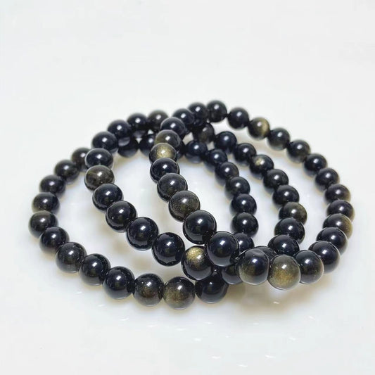 Golden sheen obsidian bracelet