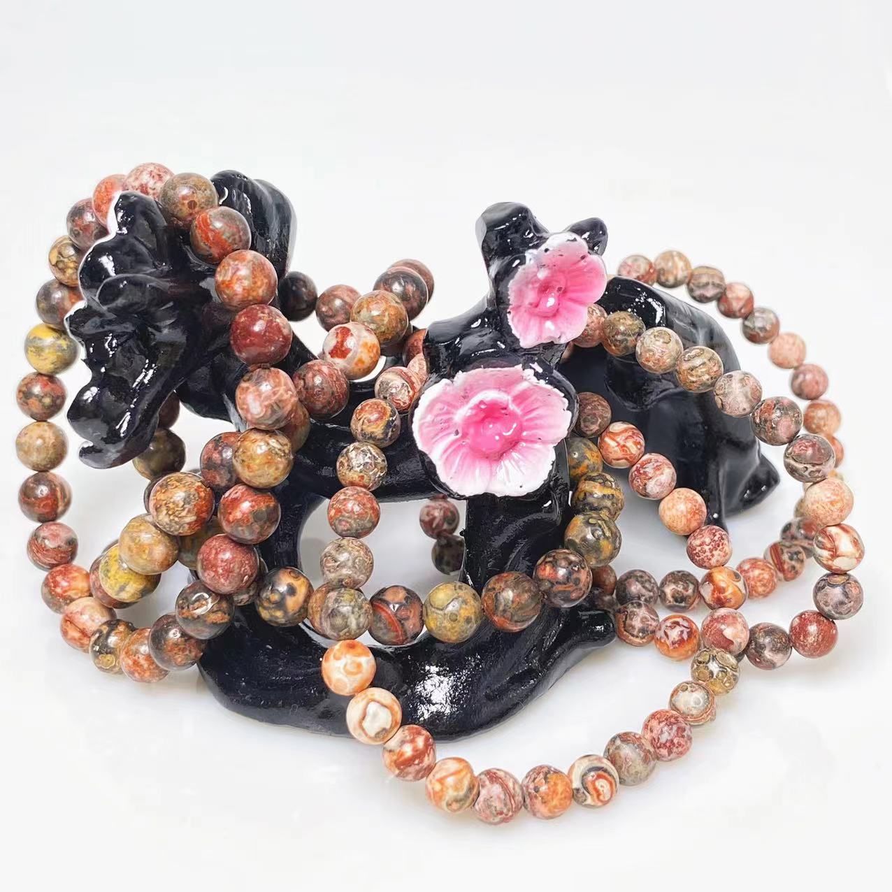 Red leopard skin jasper bracelet