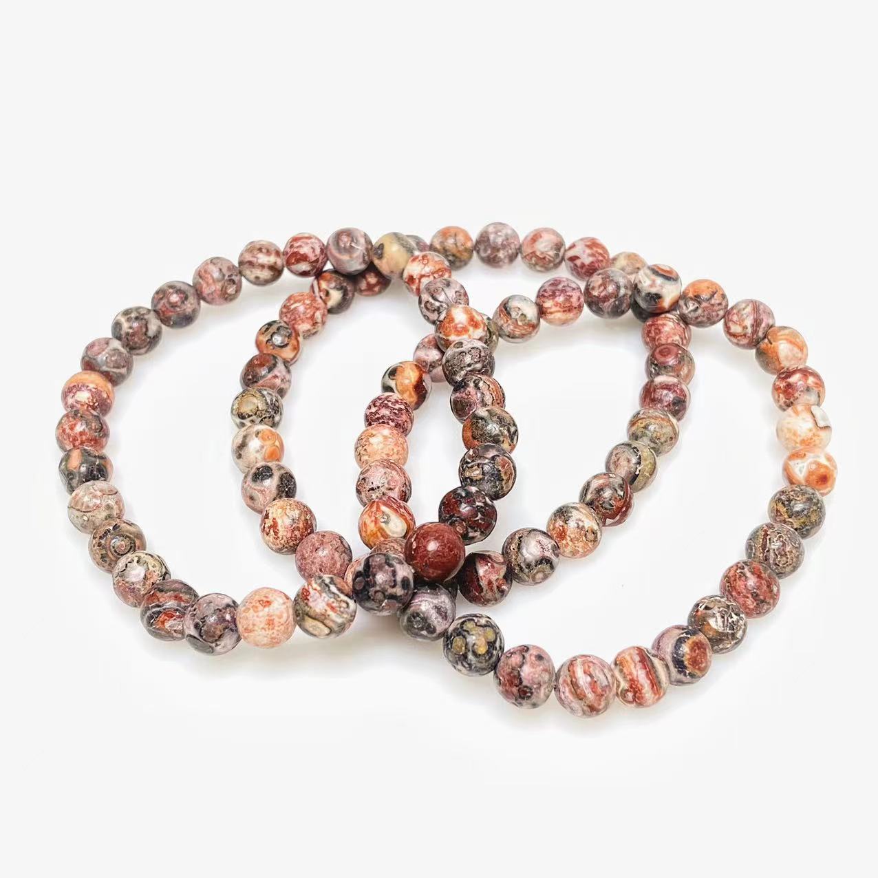 Red leopard skin jasper bracelet