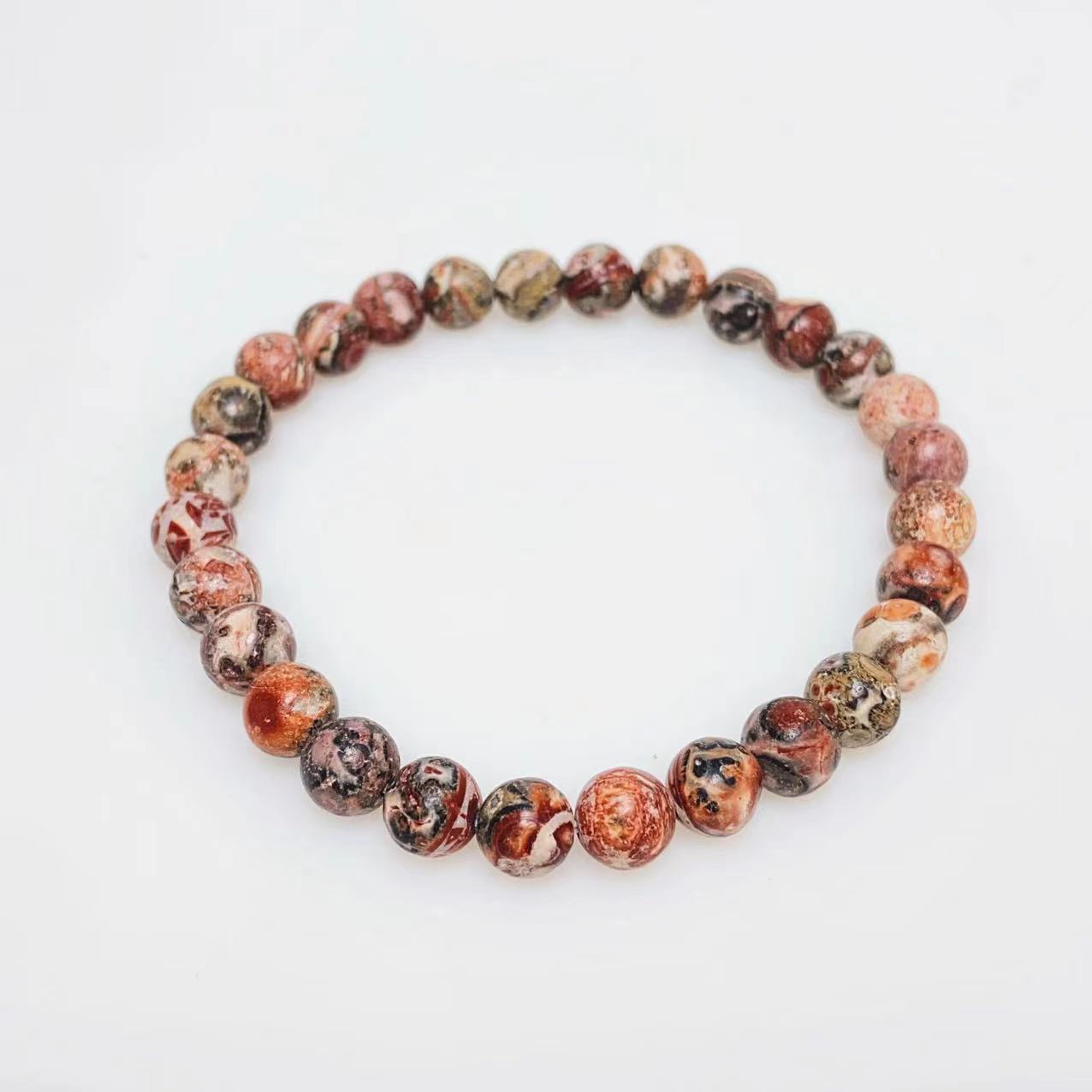 Red leopard skin jasper bracelet
