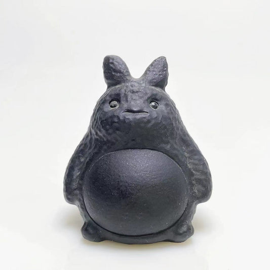 Black obsidian Totoro carving