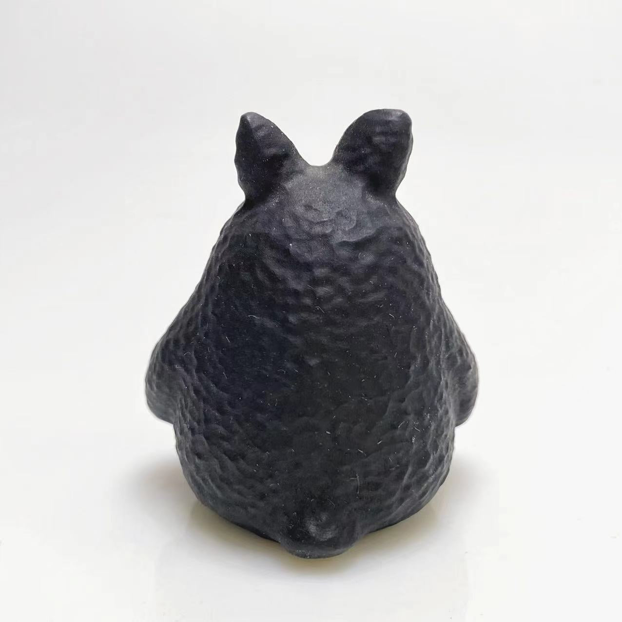 Black obsidian Totoro carving