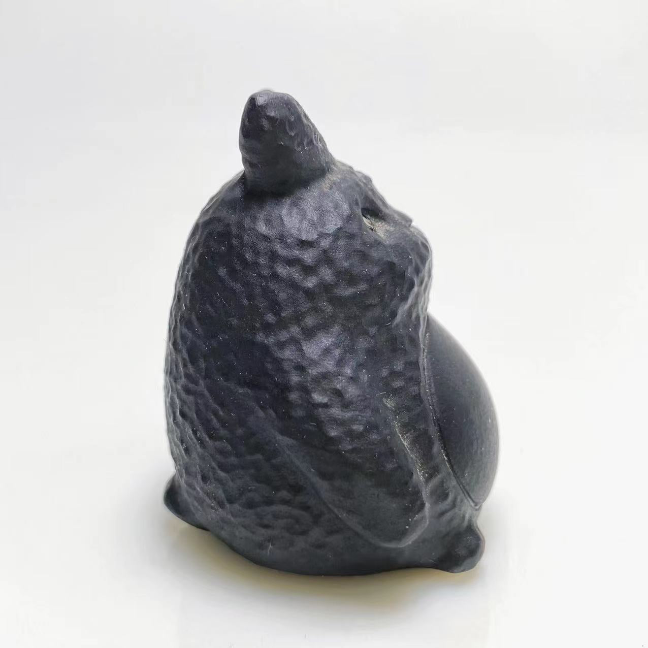 Black obsidian Totoro carving