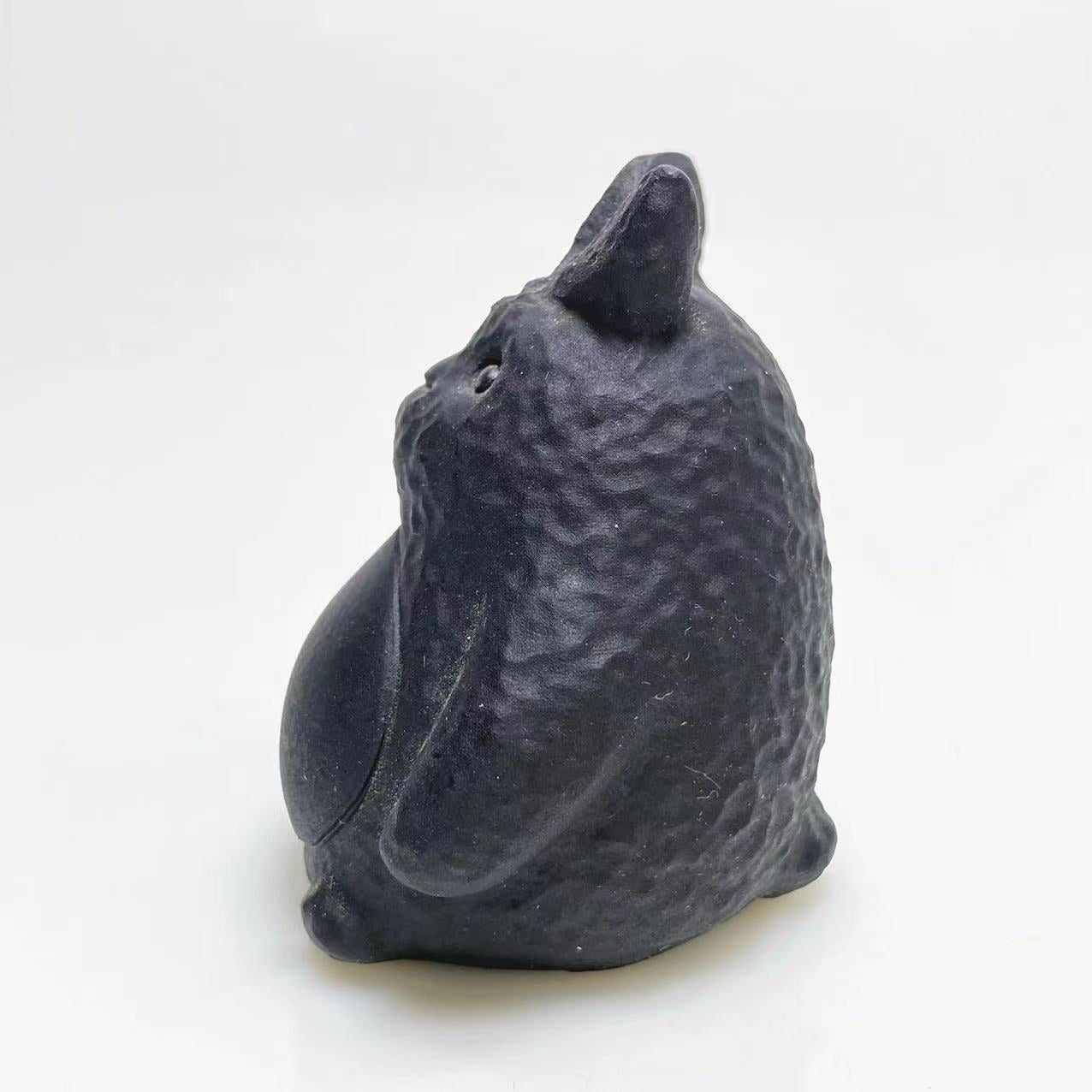 Black obsidian Totoro carving