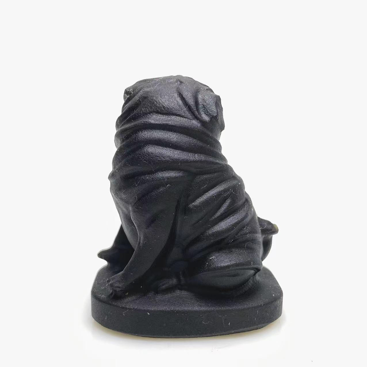 Black obsidian Pug carving