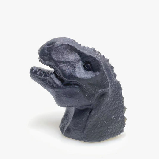 Black obsidian dinosaur head carving