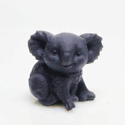 Black obsidian koala carving