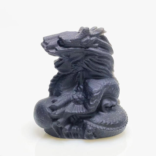 Black obsidian Chinese Dragon carving