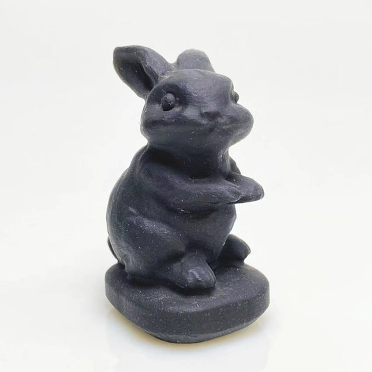 Black obsidian rabbit carving