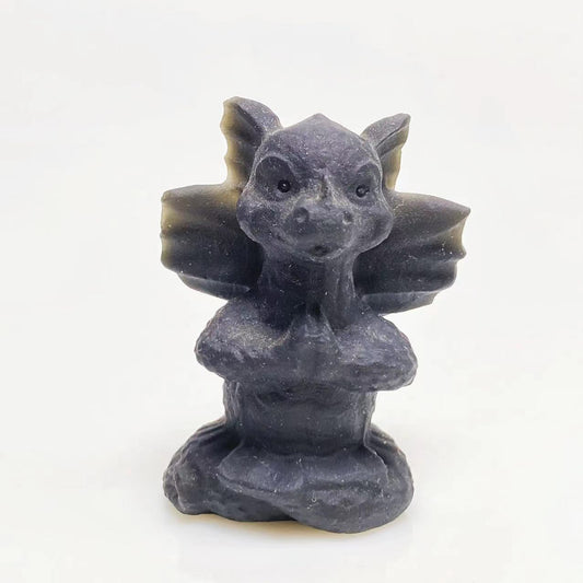 Black obsidian flying dragon baby carving