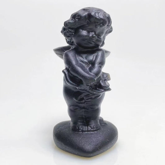 Black obsidian angel carving 2