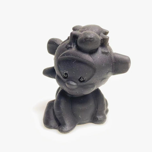 Black obsidian monkey frog carving