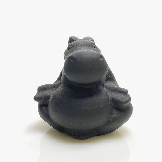 Black obsidian yoga hippo carving