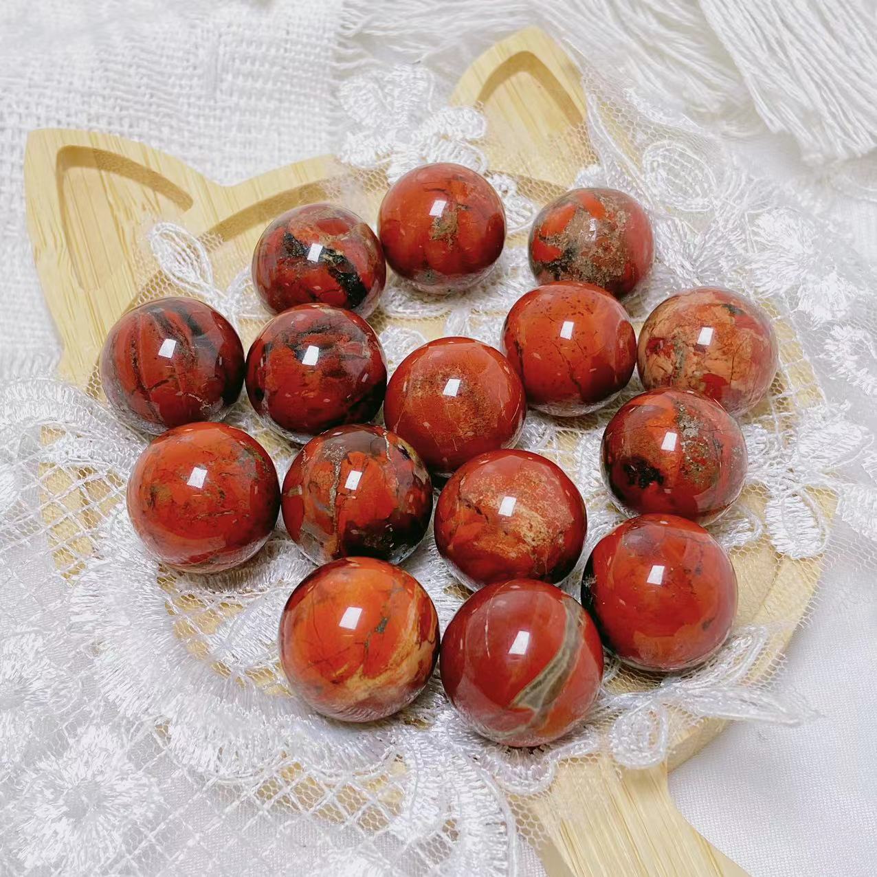 15 pieces red jasper mini spheres