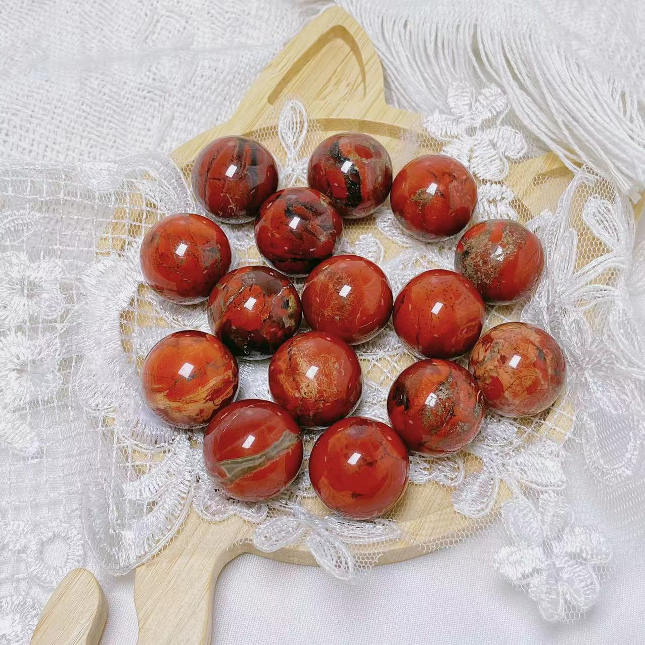 15 pieces red jasper mini spheres