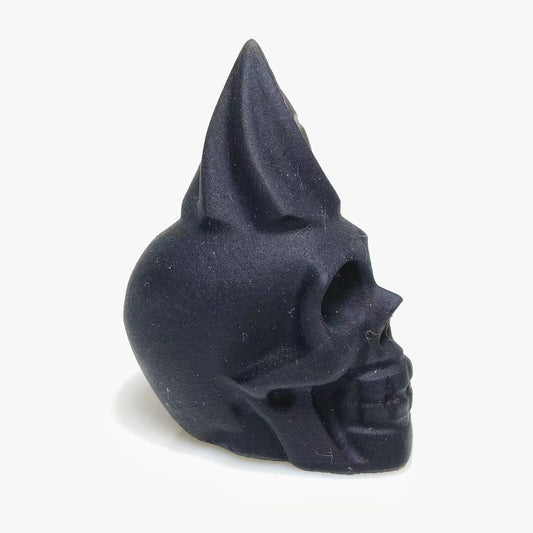Black obsidian skull with ice cream carving