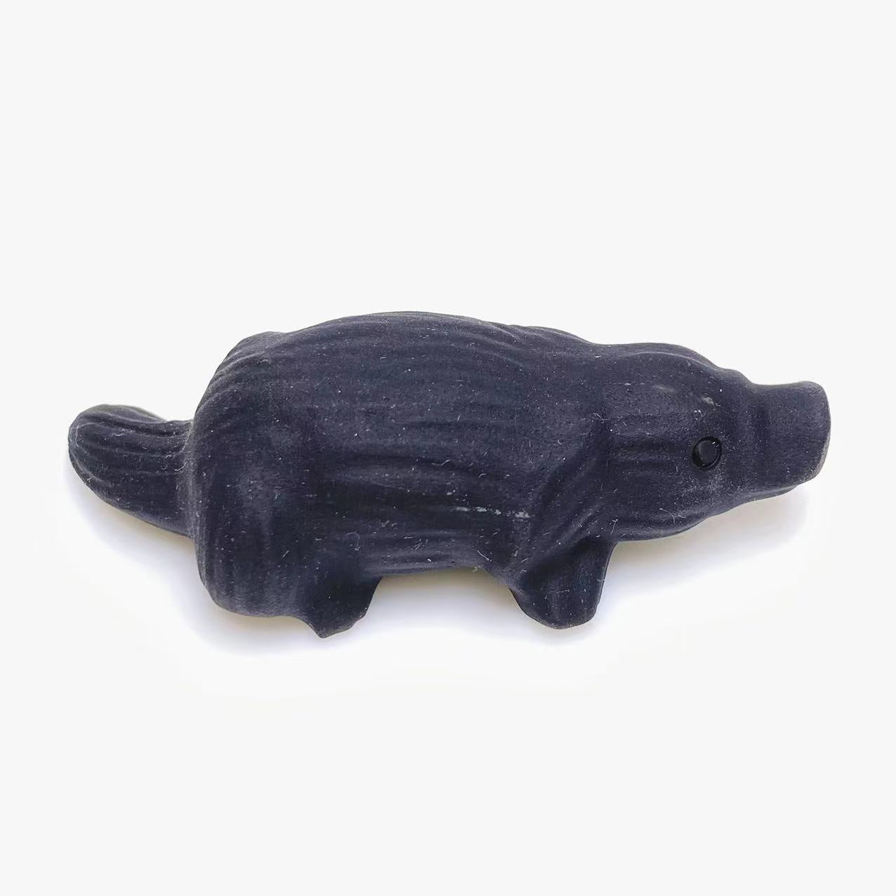 Black obsidian paltypus carving