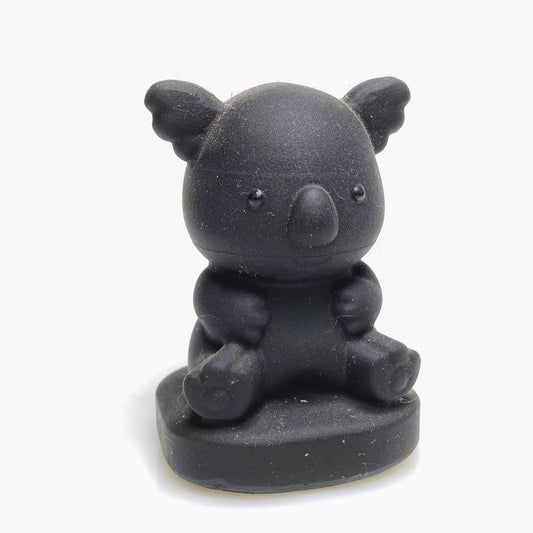 Black obsidian baby deer carving