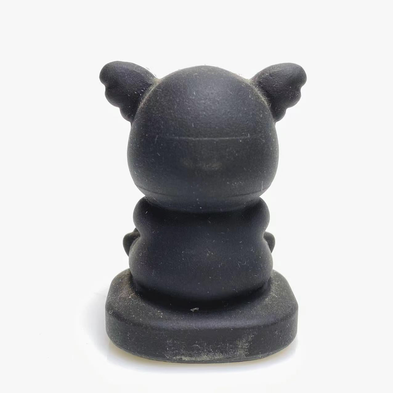 Black obsidian baby deer carving