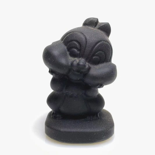 Black obsidian bunny carving