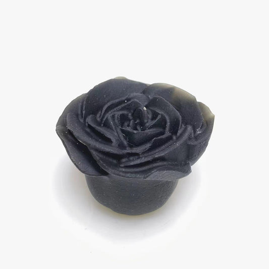 Black obsidian rose carving