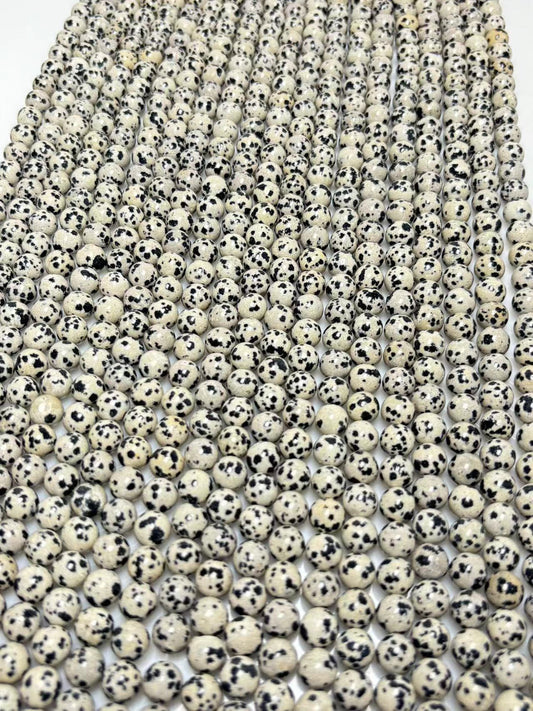8mm Dalmatia jasper beads strand