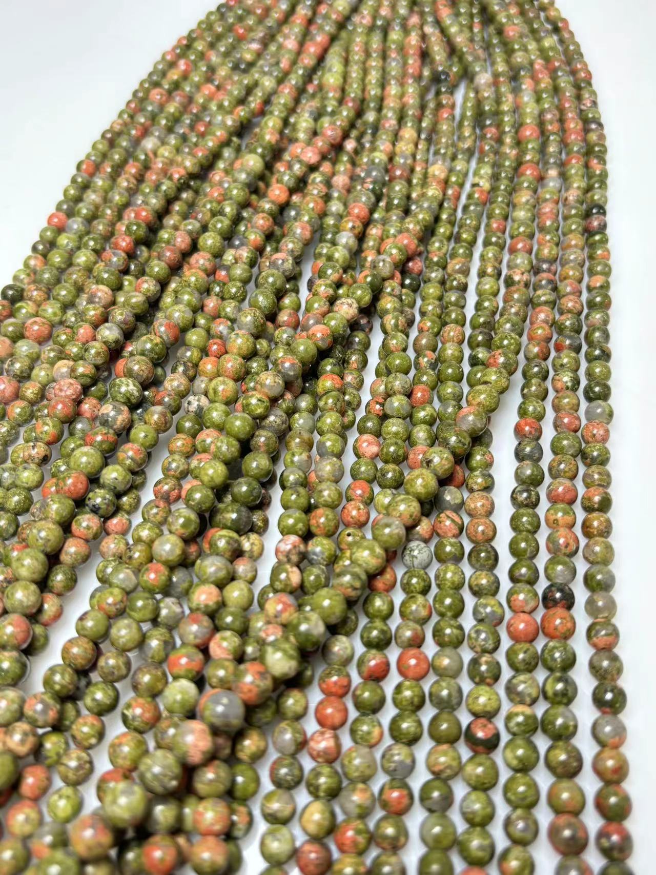 6mm Unakite beads strand