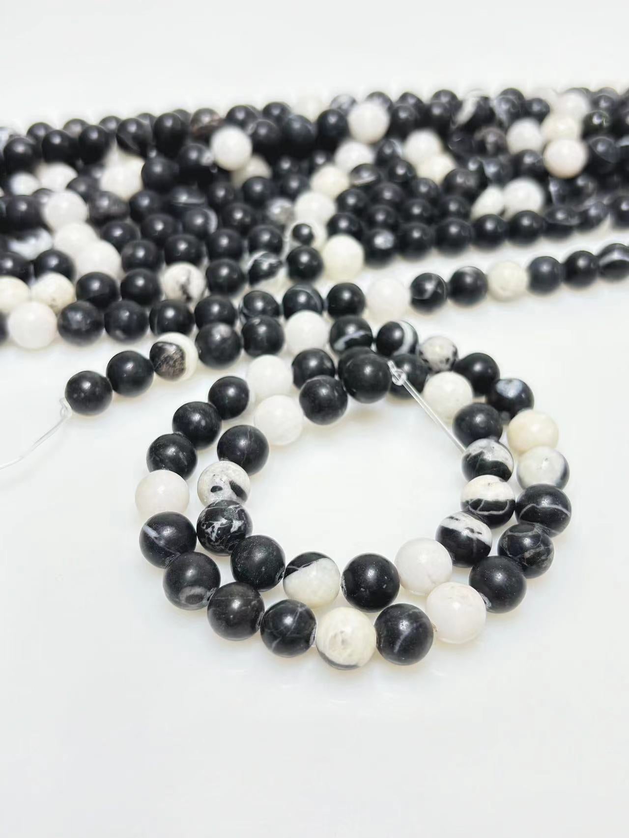 8mm Zebra stone beads strand