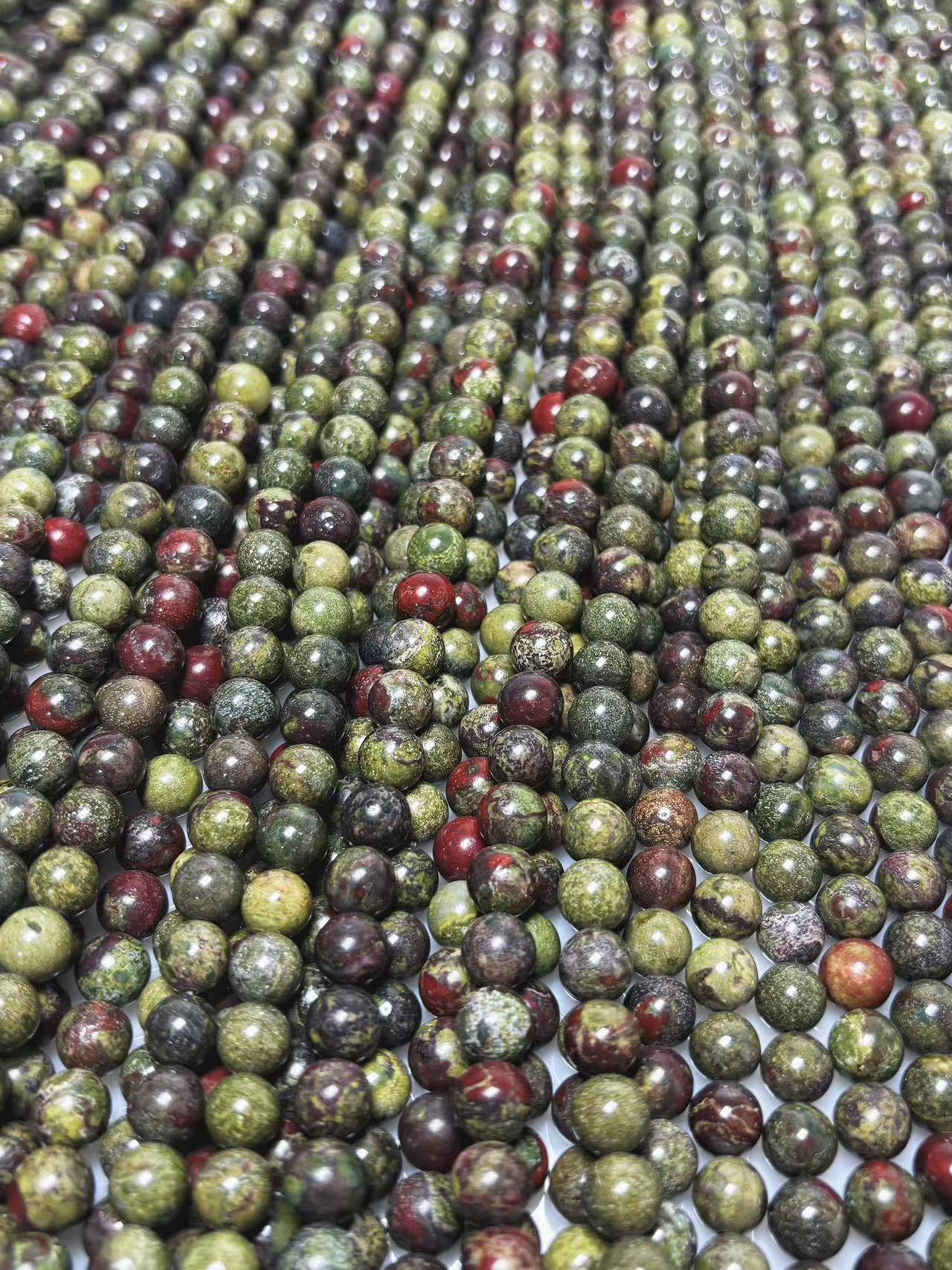 8mm Dragon blood stone beads strand