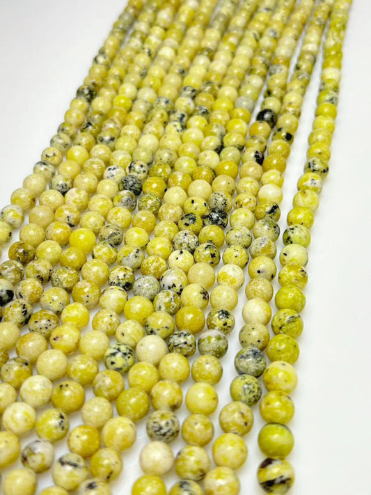 8mm Yellow turquoise beads strand