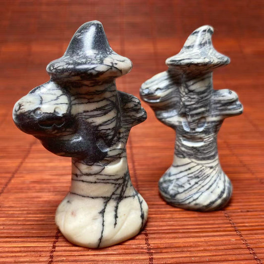 Black vein jasper halloween carving