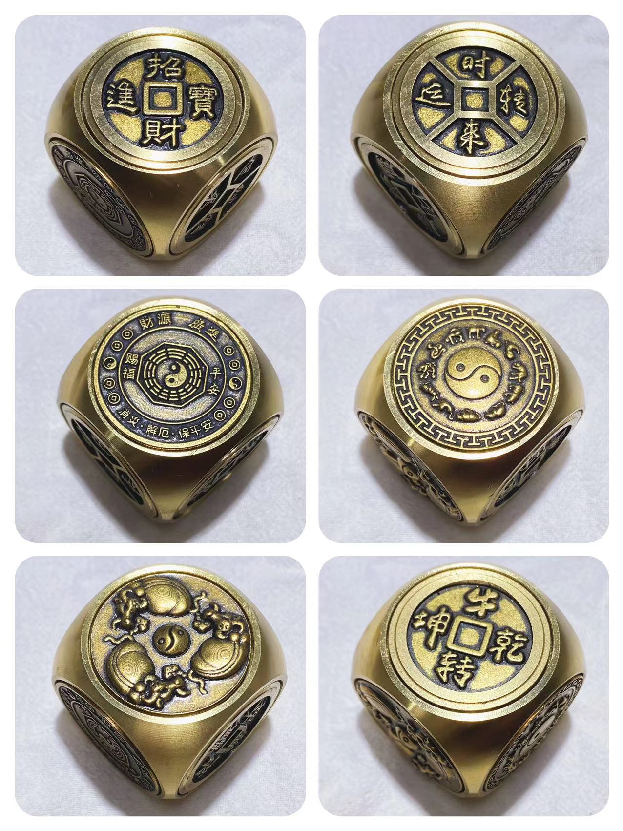 Copper spin dice with good meanning