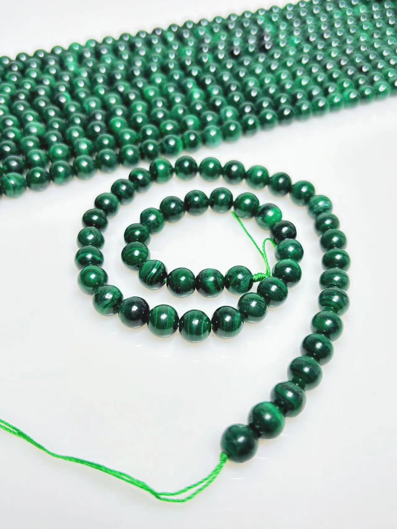 8mm Malachite beads strand